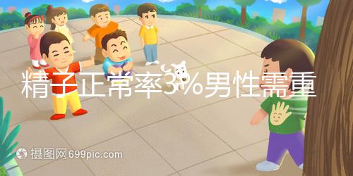 精子正常率3%男性需重視，嚴重程度可致不育